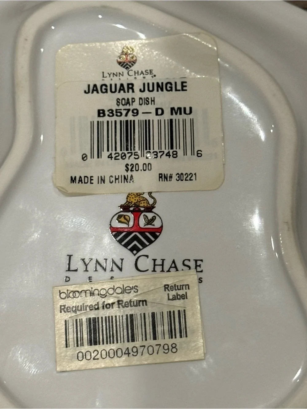 Lynn Chase Jaguar Jungle Leaf Shaped Soap Trinket Dish 6.75
